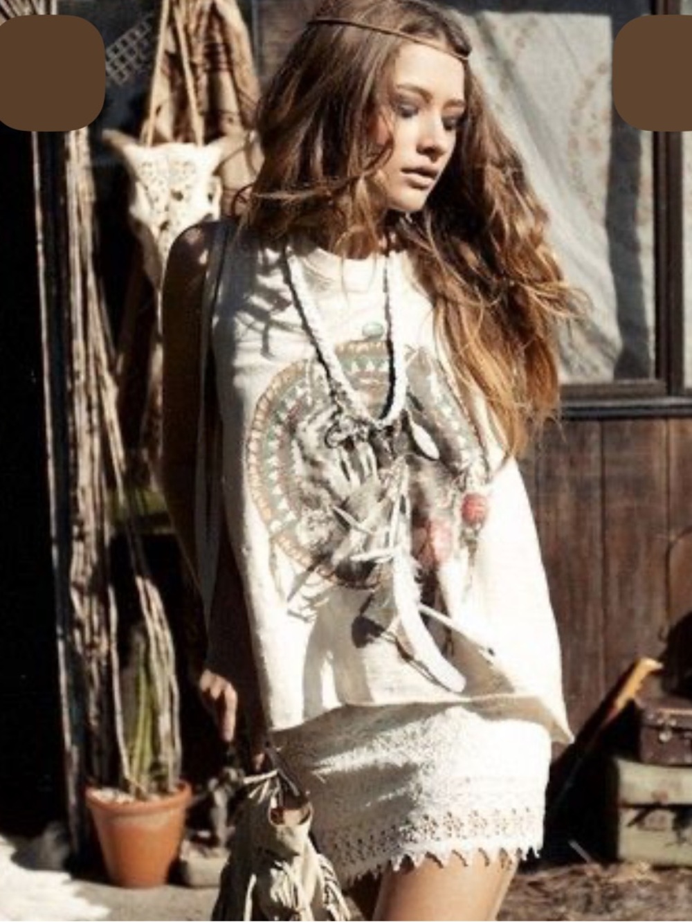 Spell and the Gypsy Wolf totem Dream Catcher Tank (RARE) - Sz. 8 - Vintage 🐺🦄 - Picture 1 of 12